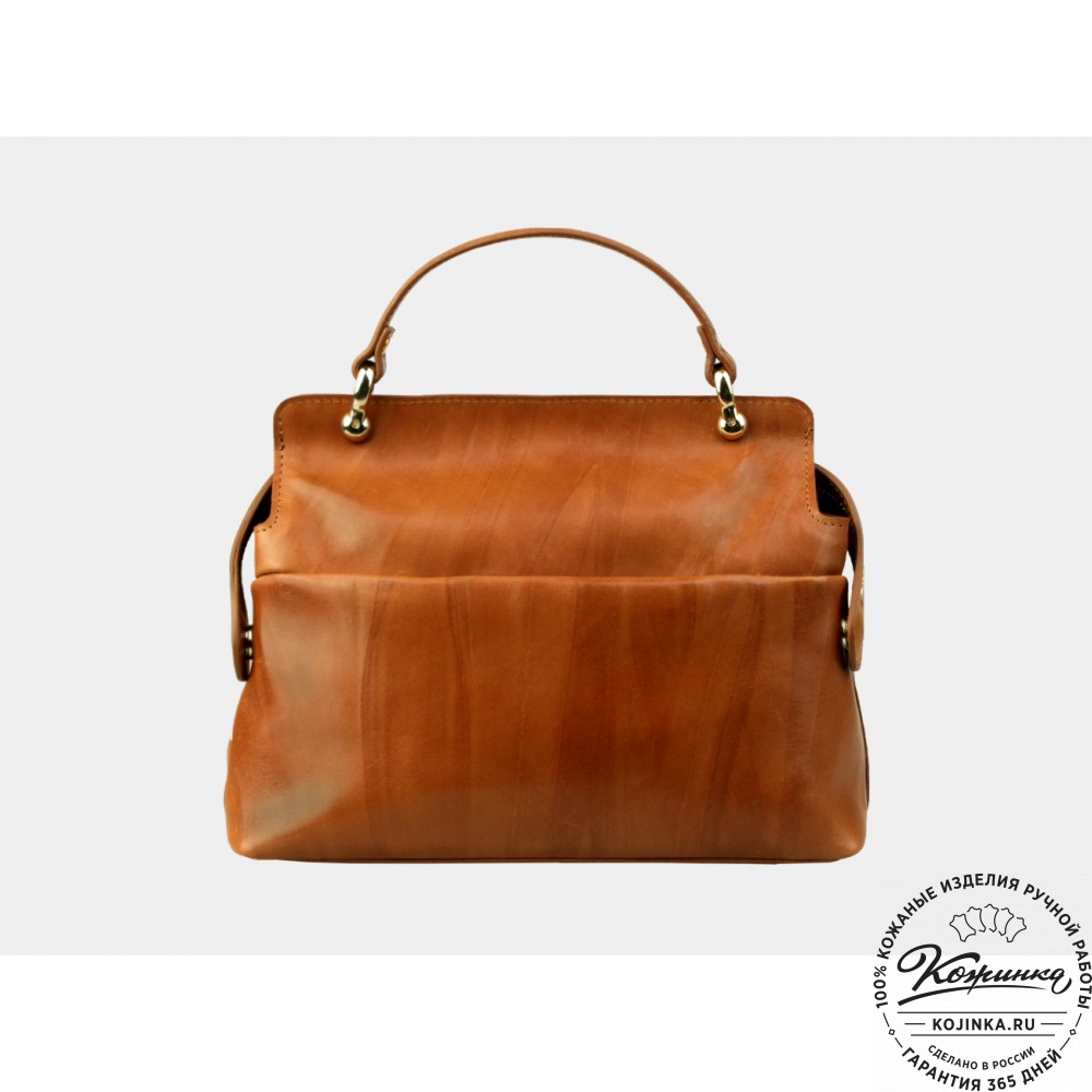 Женская кожаная сумка "Орнелла" (коньяк